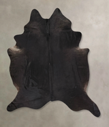 Solid Black XX-Large Brazilian Cowhide Rug 8'8"H x 7'1"W #B13284 by Hudson Hides