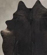 Solid Black XX-Large Brazilian Cowhide Rug 8'8"H x 7'1"W #B13284 by Hudson Hides