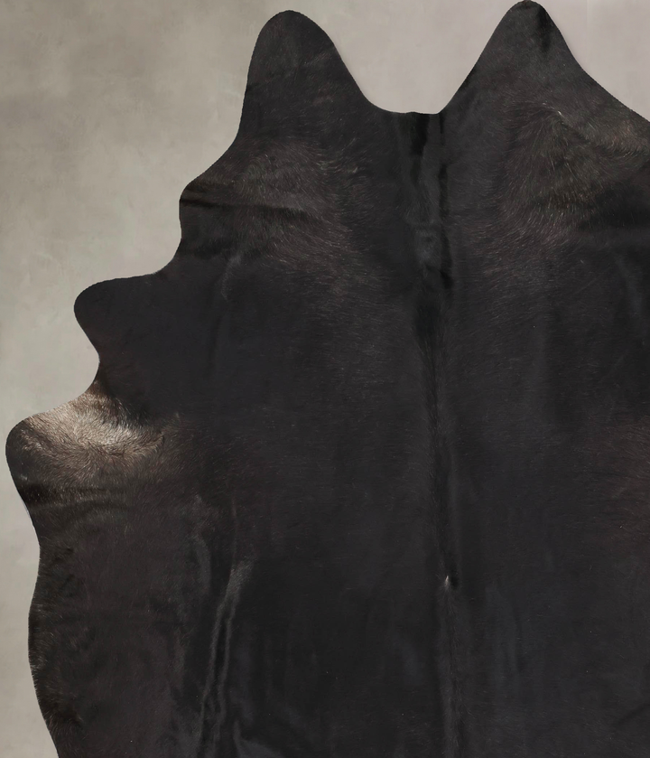 Solid Black XX-Large Brazilian Cowhide Rug 8'8"H x 7'1"W #B13284 by Hudson Hides