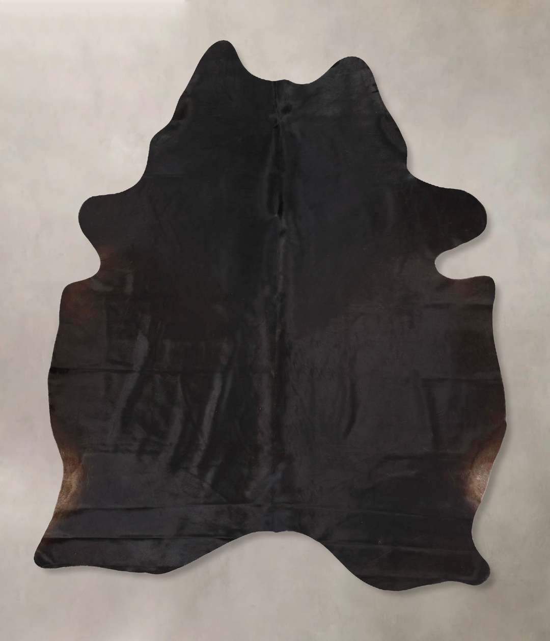 Solid Black X-Large Brazilian Cowhide Rug 7'7"H x 5'9"W #B13290 by Hud
