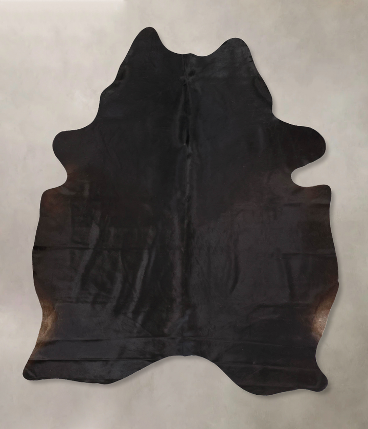Solid Black X-Large Brazilian Cowhide Rug 7'7"H x 5'9"W #B13290 by Hudson Hides