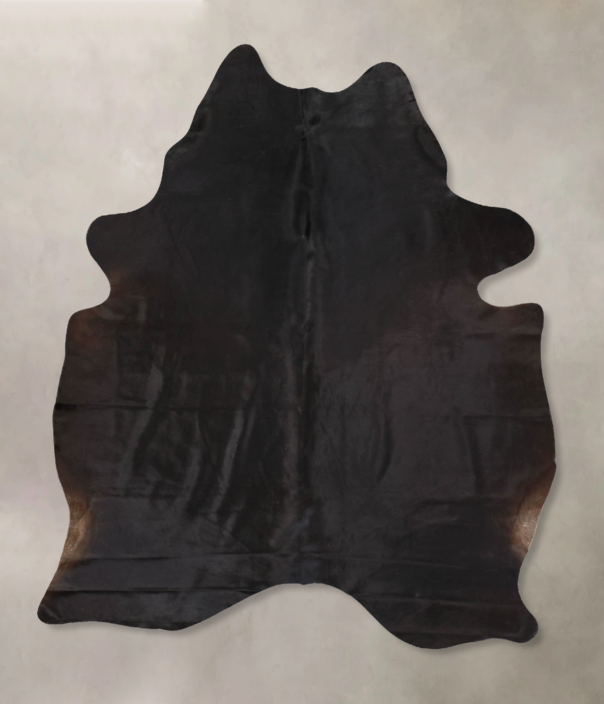 Solid Black X-Large Brazilian Cowhide Rug 7'7"H x 5'9"W #B13290 by Hudson Hides