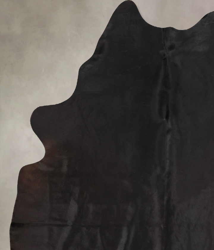 Solid Black X-Large Brazilian Cowhide Rug 7'7"H x 5'9"W #B13290 by Hudson Hides