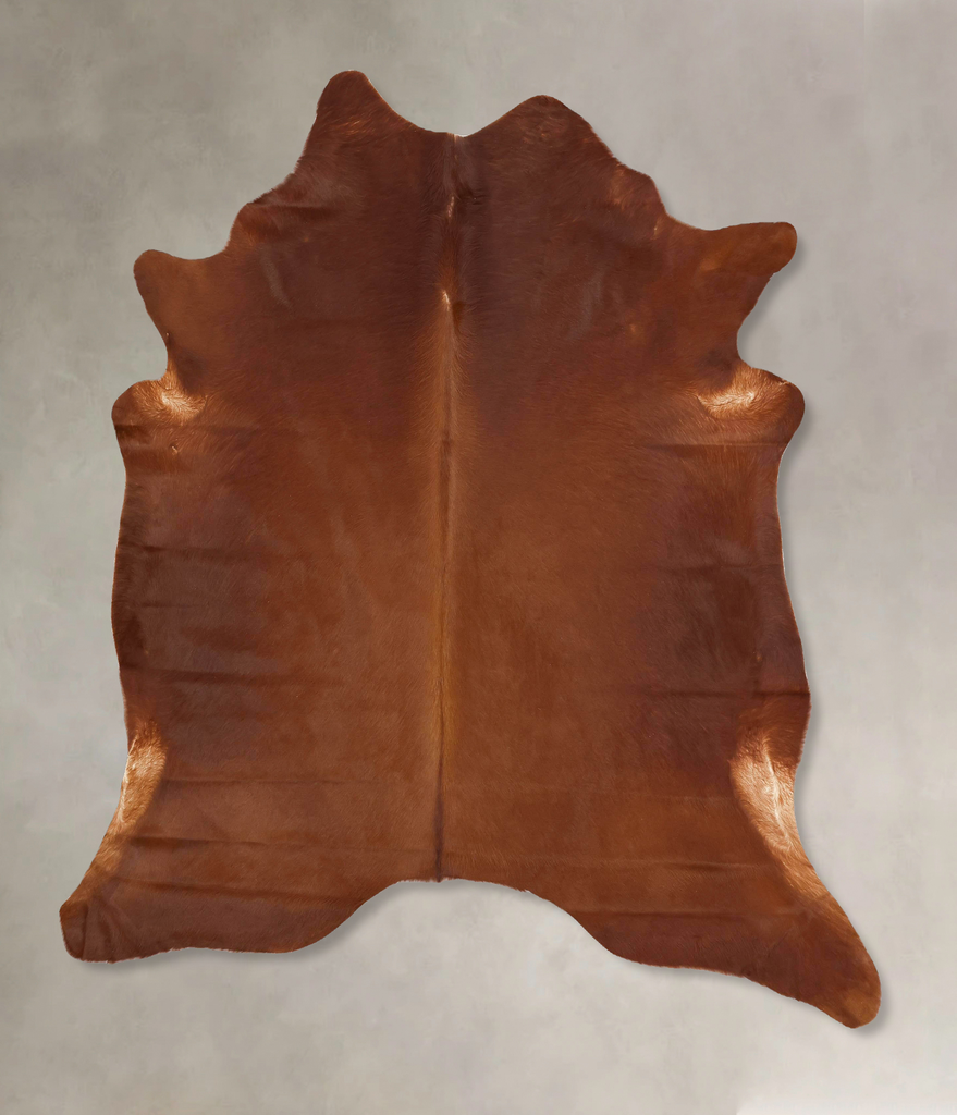 Solid Brown X-Large Brazilian Cowhide Rug 7'7"H x 6'6"W #B13291 by Hudson Hides