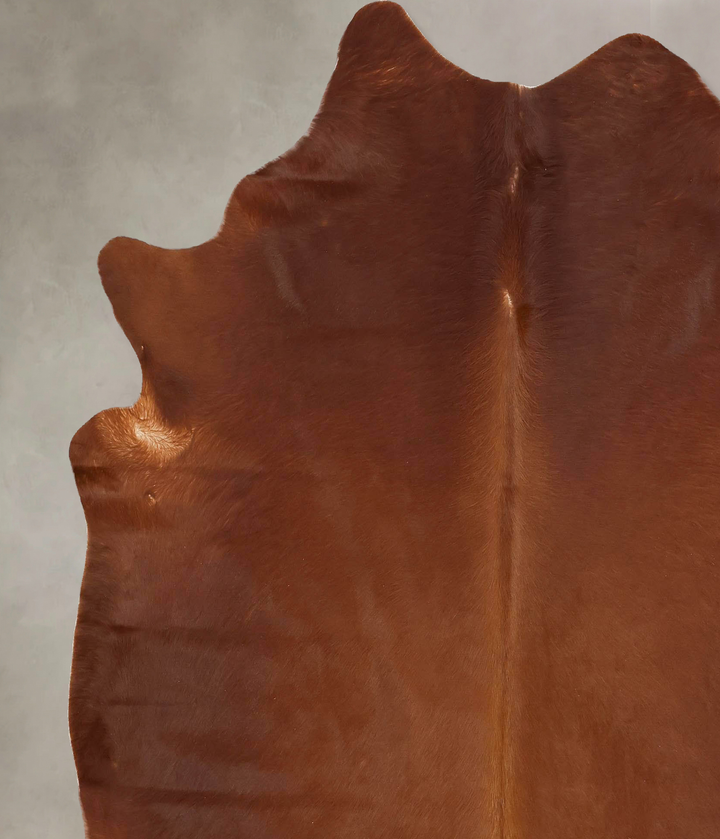 Solid Brown X-Large Brazilian Cowhide Rug 7'7"H x 6'6"W #B13291 by Hudson Hides