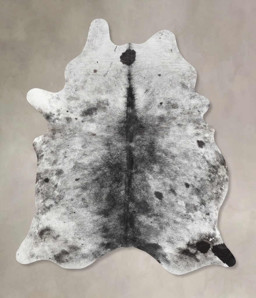Salt and Pepper Black X-Large Brazilian Cowhide Rug 7'7"H x 5'5"W #B13292 by Hudson Hides
