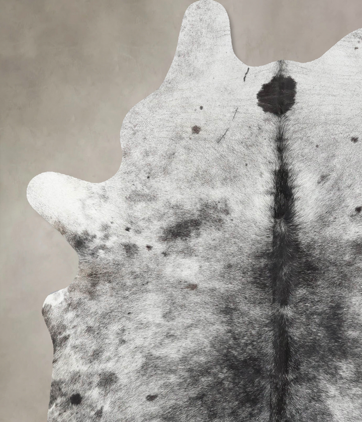 Salt and Pepper Black X-Large Brazilian Cowhide Rug 7'7"H x 5'5"W #B13292 by Hudson Hides