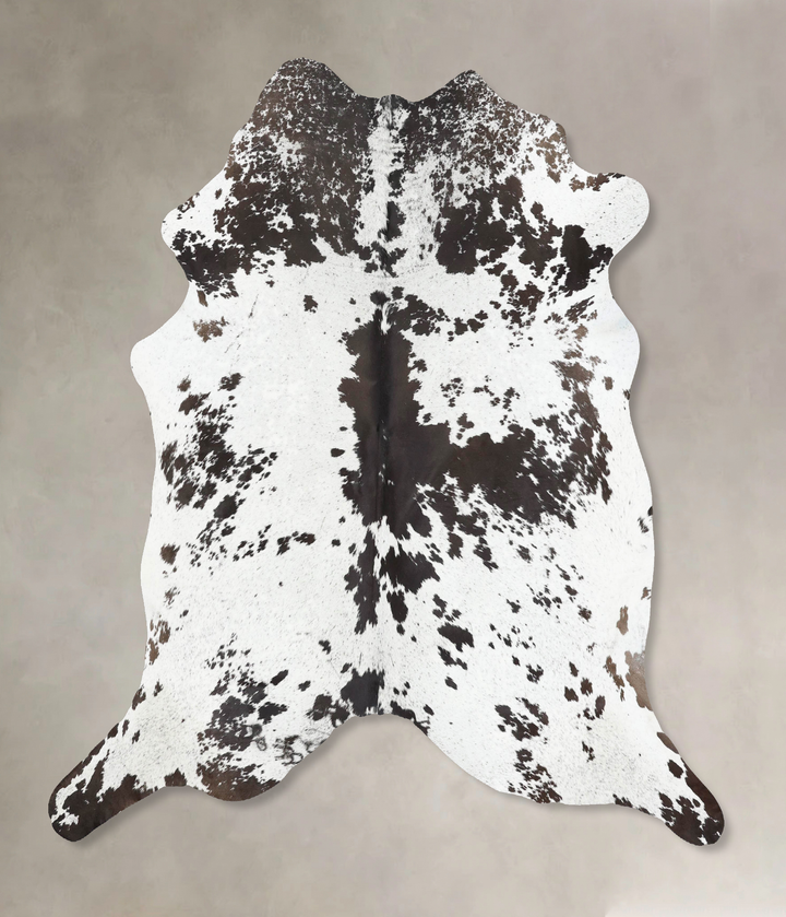 Salt and Pepper Black X-Large Brazilian Cowhide Rug 6'10"H x 6'8"W #B13293 by Hudson Hides