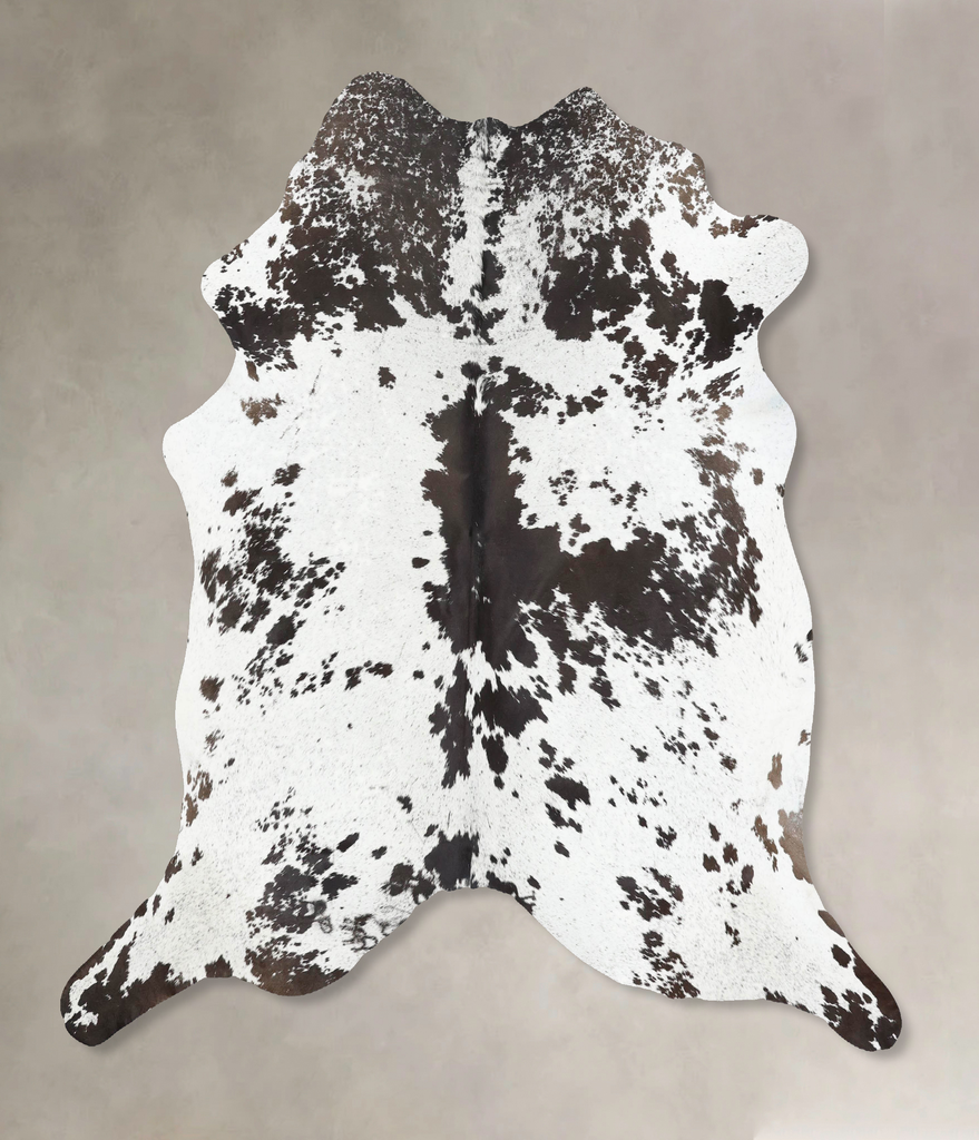 Salt and Pepper Black X-Large Brazilian Cowhide Rug 6'10"H x 6'8"W #B13293 by Hudson Hides