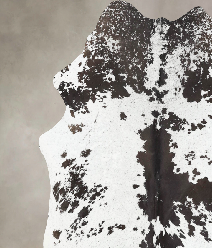 Salt and Pepper Black X-Large Brazilian Cowhide Rug 6'10"H x 6'8"W #B13293 by Hudson Hides
