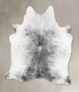 Salt and Pepper Black Large Brazilian Cowhide Rug 6'11"H x 5'8"W #B13294 by Hudson Hides