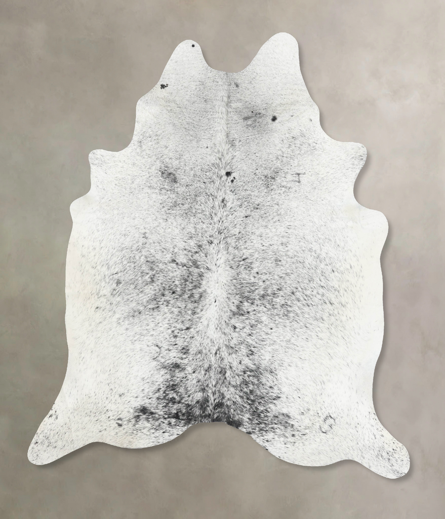 Salt and Pepper Black X-Large Brazilian Cowhide Rug 7'7"H x 6'0"W #B13295 by Hudson Hides