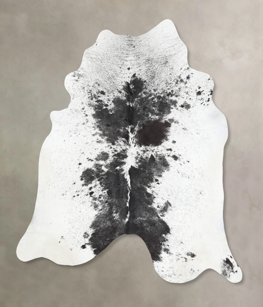 Salt and Pepper Black X-Large Brazilian Cowhide Rug 7'3"H x 6'6"W #B13301 by Hudson Hides