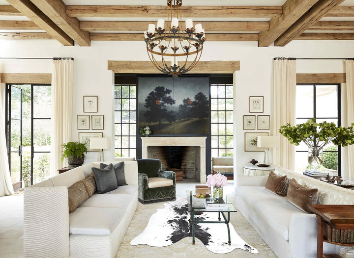 Salt and Pepper Black X-Large Brazilian Cowhide Rug 7'3"H x 6'6"W #B13301 by Hudson Hides