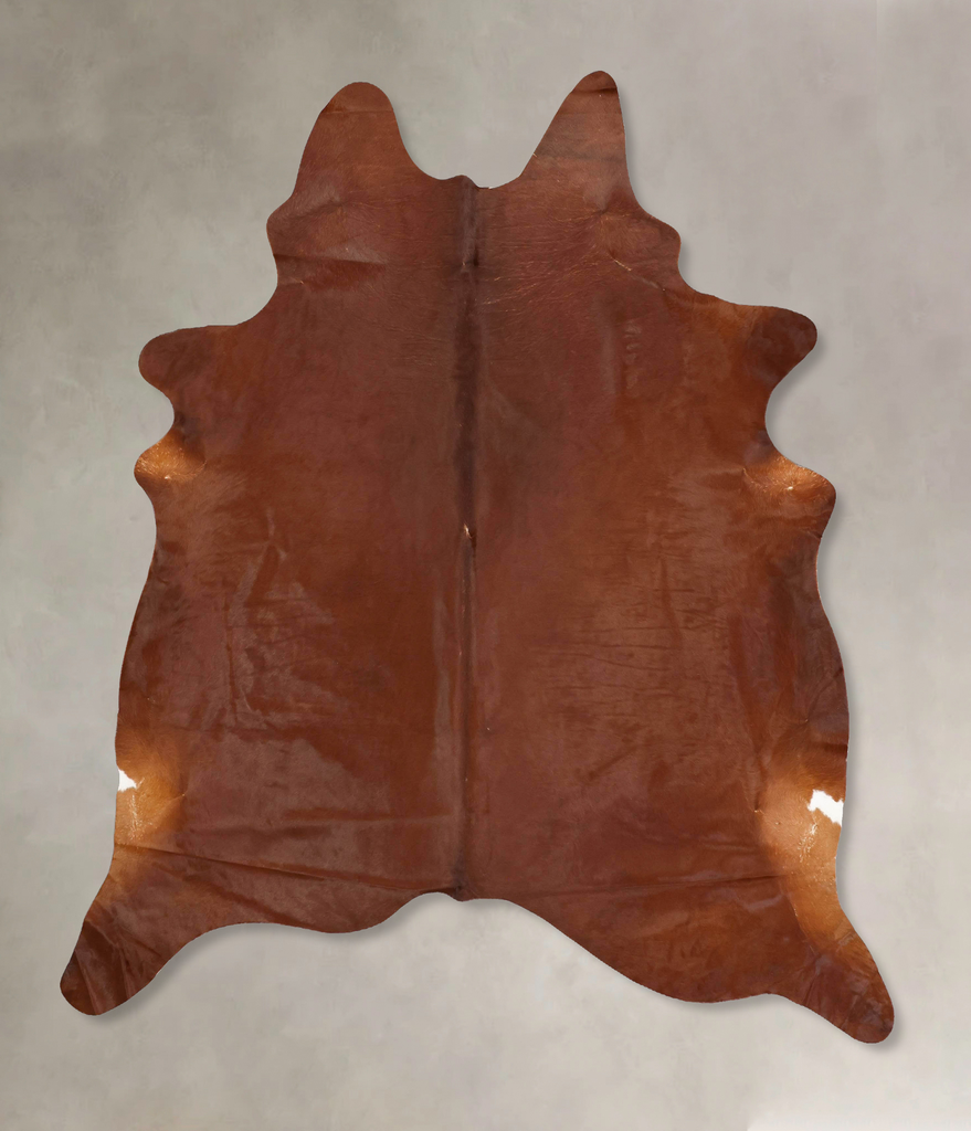 Solid Brown XX-Large Brazilian Cowhide Rug 8'1"H x 6'8"W #B13302 by Hudson Hides