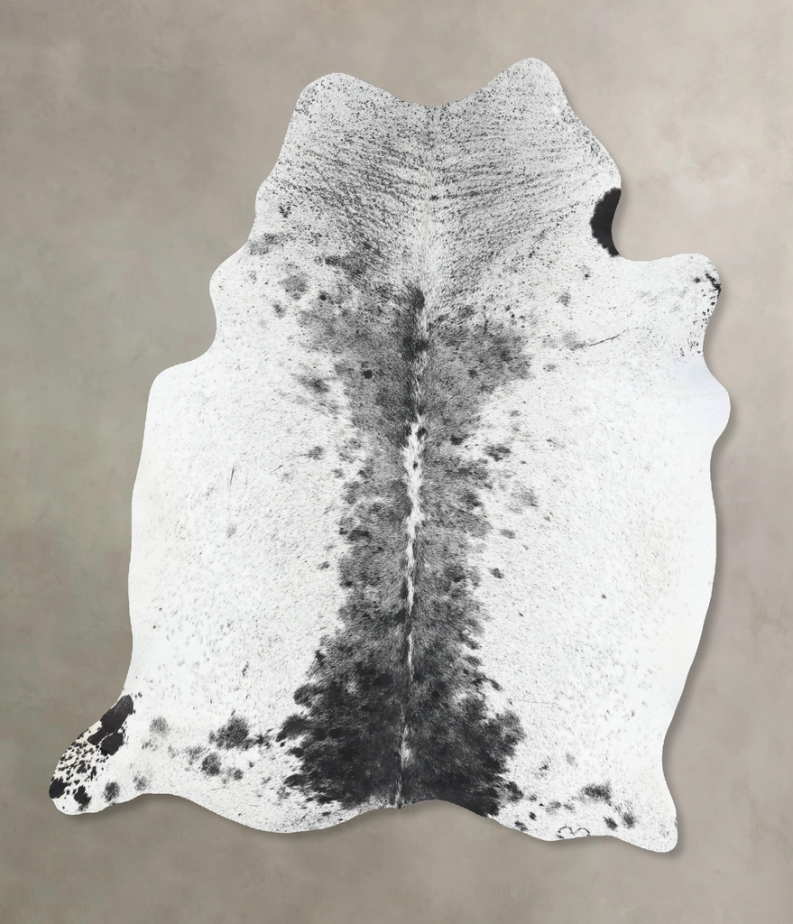 Salt and Pepper Black Large Brazilian Cowhide Rug 6'6"H x 5'6"W #B13308 by Hudson Hides