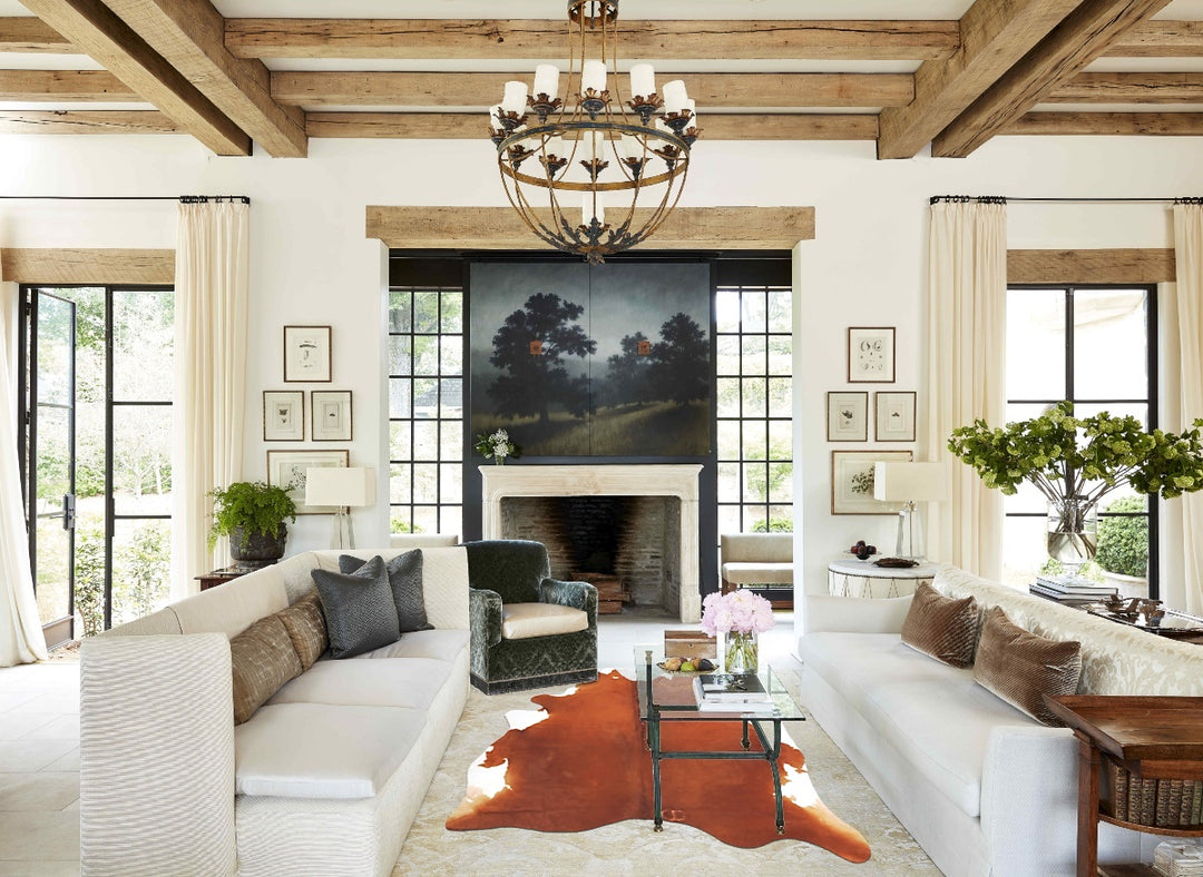 Brown and White Regular X-Large Brazilian Cowhide Rug 7'3"H x 5'10"W #