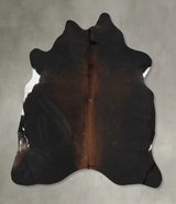 Chocolate and White Large Brazilian Cowhide Rug 6'4"H x 5'6"W #B13322 by Hudson Hides