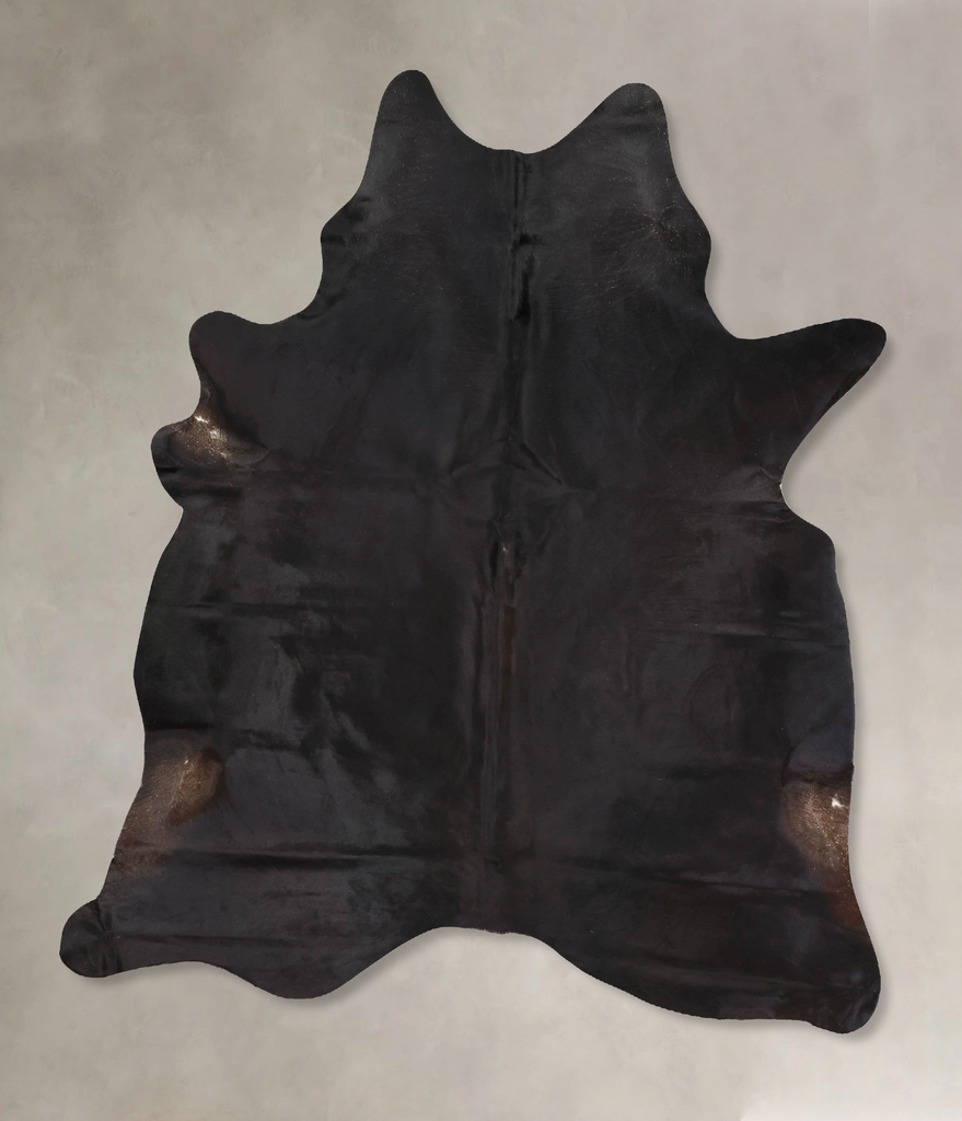 Solid Black X-Large Brazilian Cowhide Rug 7'8"H x 6'1"W #B13343 by Hudson Hides