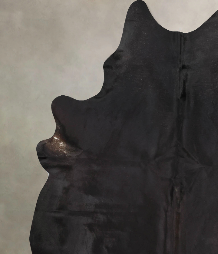 Solid Black X-Large Brazilian Cowhide Rug 7'8"H x 6'1"W #B13343 by Hudson Hides
