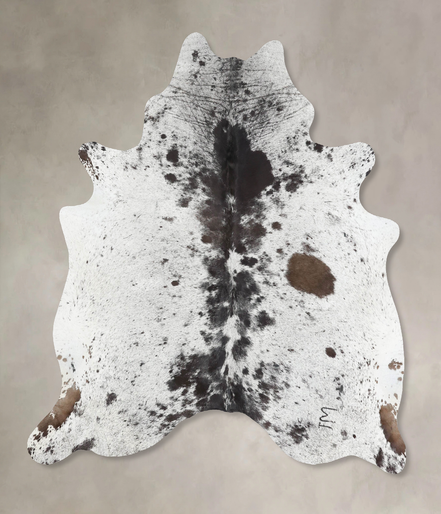 Salt and Pepper Black X-Large Brazilian Cowhide Rug 6'9"H x 6'1"W #B13352 by Hudson Hides