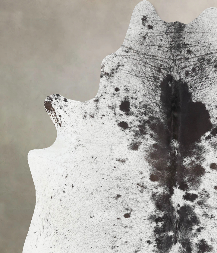 Salt and Pepper Black X-Large Brazilian Cowhide Rug 6'9"H x 6'1"W #B13352 by Hudson Hides