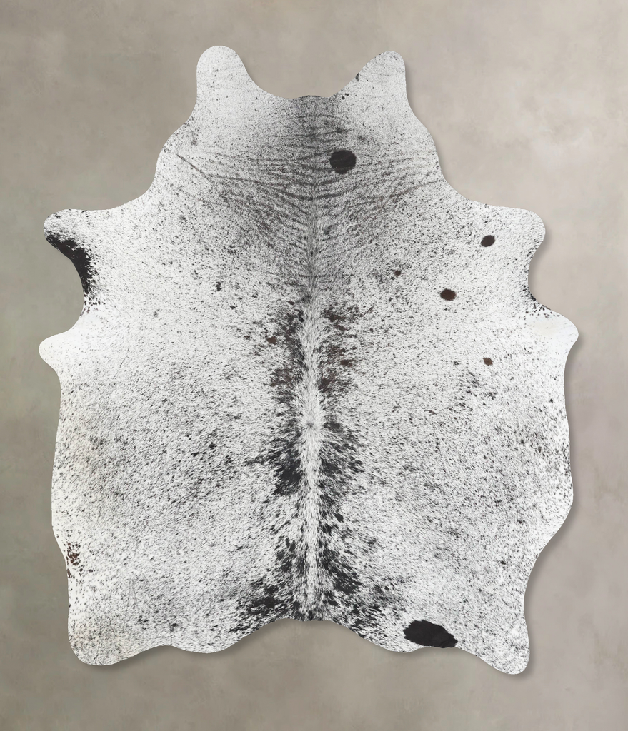 Salt and Pepper Black Large Brazilian Cowhide Rug 7'2"H x 5'5"W #B13353 by Hudson Hides