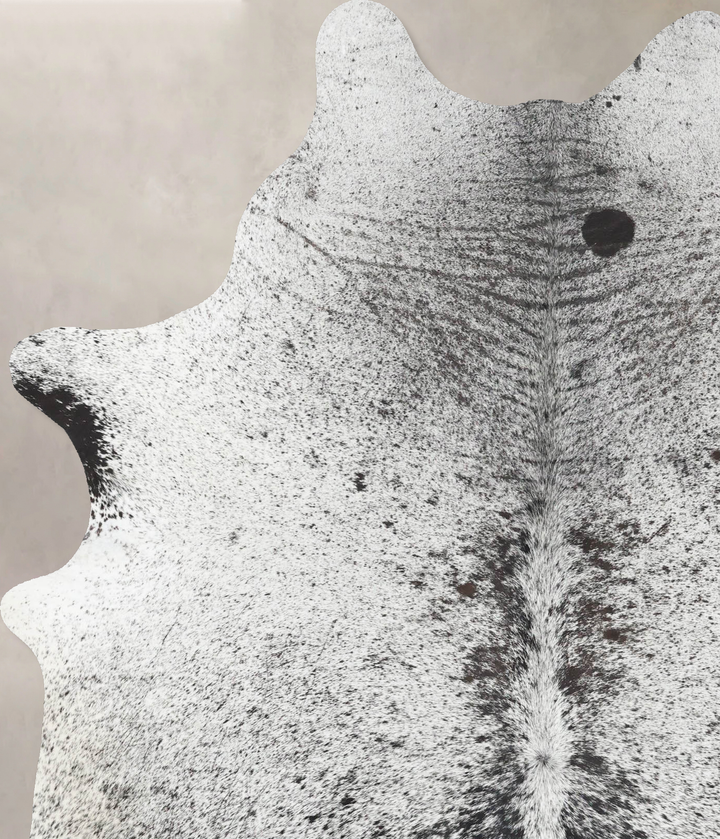 Salt and Pepper Black Large Brazilian Cowhide Rug 7'2"H x 5'5"W #B13353 by Hudson Hides