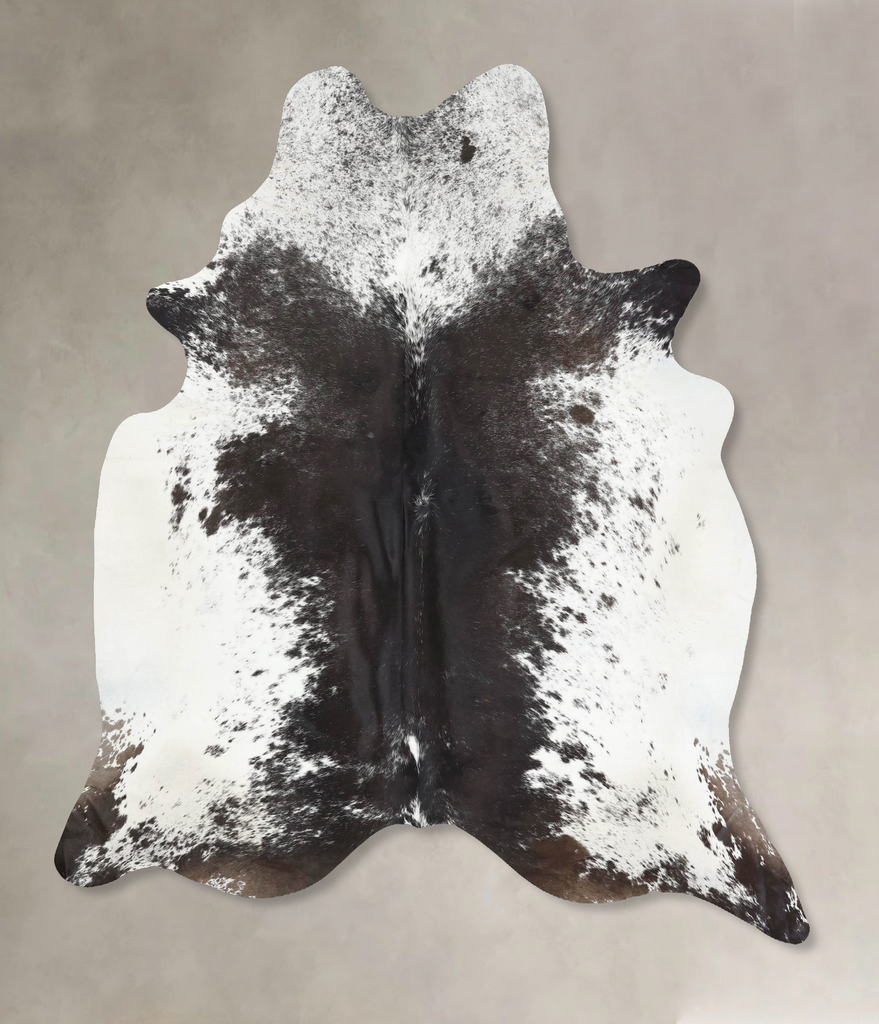 Salt and Pepper Black X-Large Brazilian Cowhide Rug 7'7"H x 6'3"W #B13354 by Hudson Hides