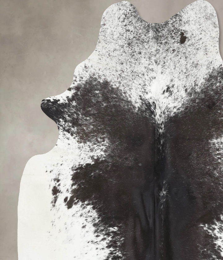 Salt and Pepper Black X-Large Brazilian Cowhide Rug 7'7"H x 6'3"W #B13354 by Hudson Hides