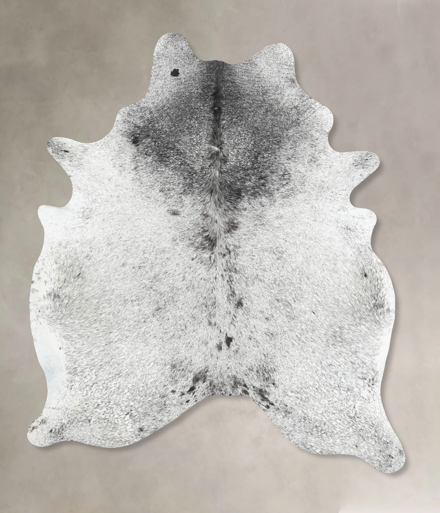 Salt and Pepper Black X-Large Brazilian Cowhide Rug 7'7"H x 5'9"W #B13356 by Hudson Hides
