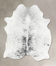 Salt and Pepper Black X-Large Brazilian Cowhide Rug 7'1"H x 5'8"W #B13357 by Hudson Hides