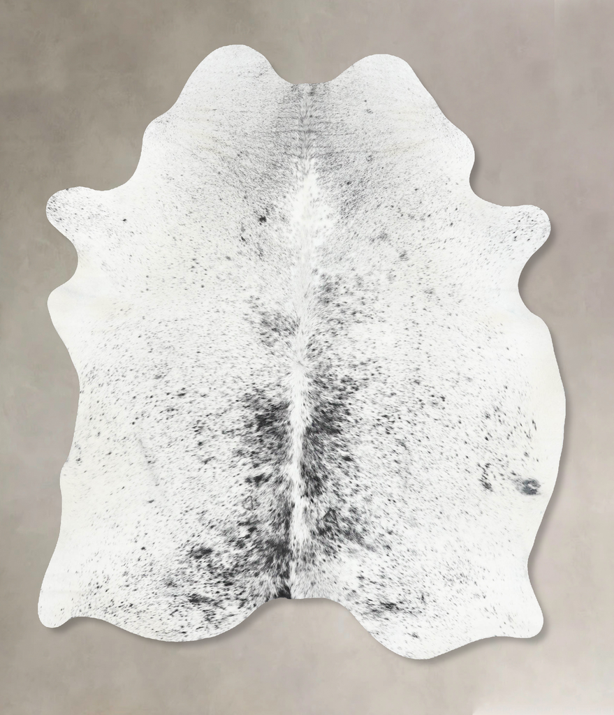 Salt and Pepper Black X-Large Brazilian Cowhide Rug 7'1"H x 5'8"W #B13357 by Hudson Hides