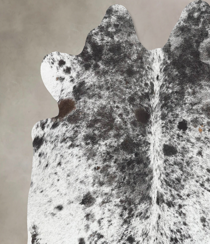 Salt and Pepper Black Large Brazilian Cowhide Rug 5'11"H x 6'7"W #B13358 by Hudson Hides