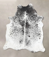Salt and Pepper Black X-Large Brazilian Cowhide Rug 7'3"H x 5'9"W #B13360 by Hudson Hides