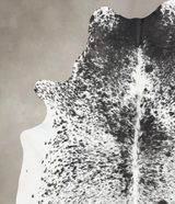 Salt and Pepper Black X-Large Brazilian Cowhide Rug 7'3"H x 5'9"W #B13360 by Hudson Hides
