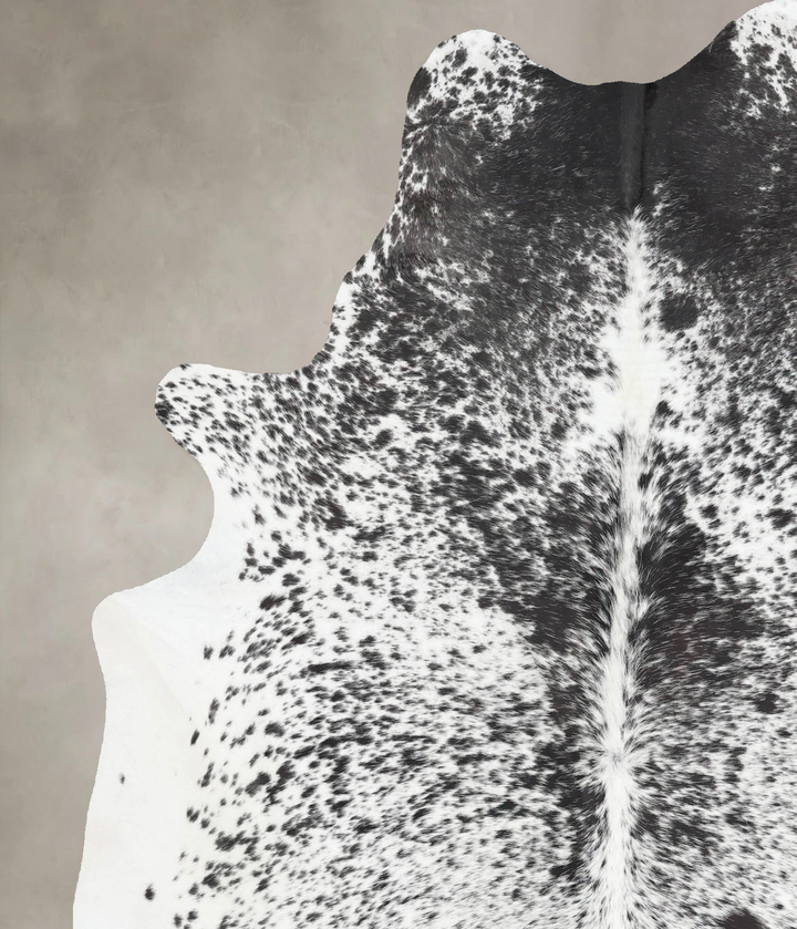 Salt and Pepper Black X-Large Brazilian Cowhide Rug 7'3"H x 5'9"W #B13360 by Hudson Hides