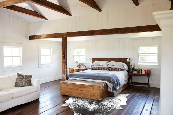 Salt and Pepper Black X-Large Brazilian Cowhide Rug 7'3"H x 5'9"W #B13360 by Hudson Hides