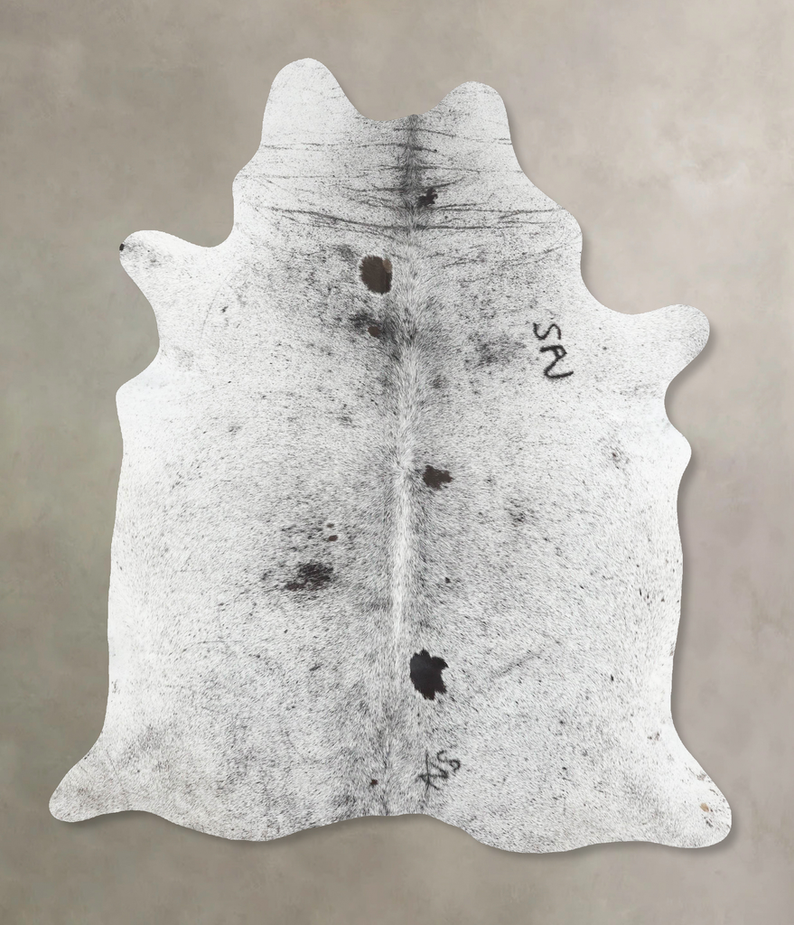 Salt and Pepper Black X-Large Brazilian Cowhide Rug 7'2"H x 5'7"W #B13361 by Hudson Hides