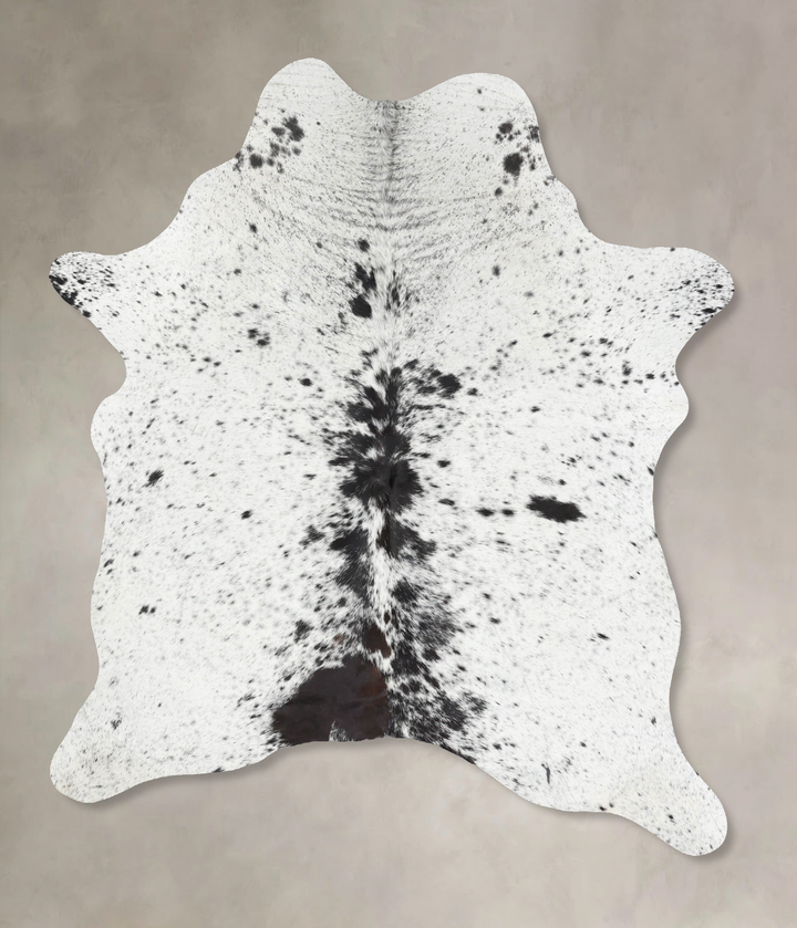 Salt and Pepper Black X-Large Brazilian Cowhide Rug 7'7"H x 5'5"W #B13362 by Hudson Hides