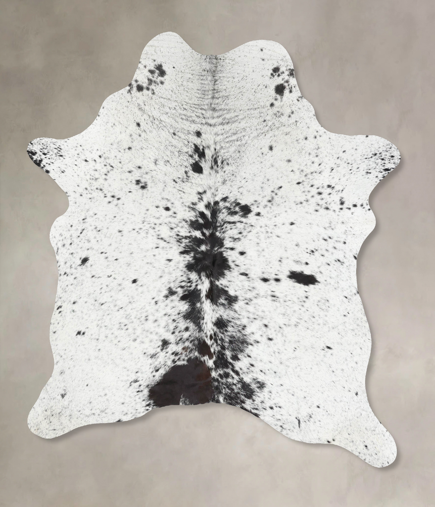Salt and Pepper Black X-Large Brazilian Cowhide Rug 7'7"H x 5'5"W #B13362 by Hudson Hides