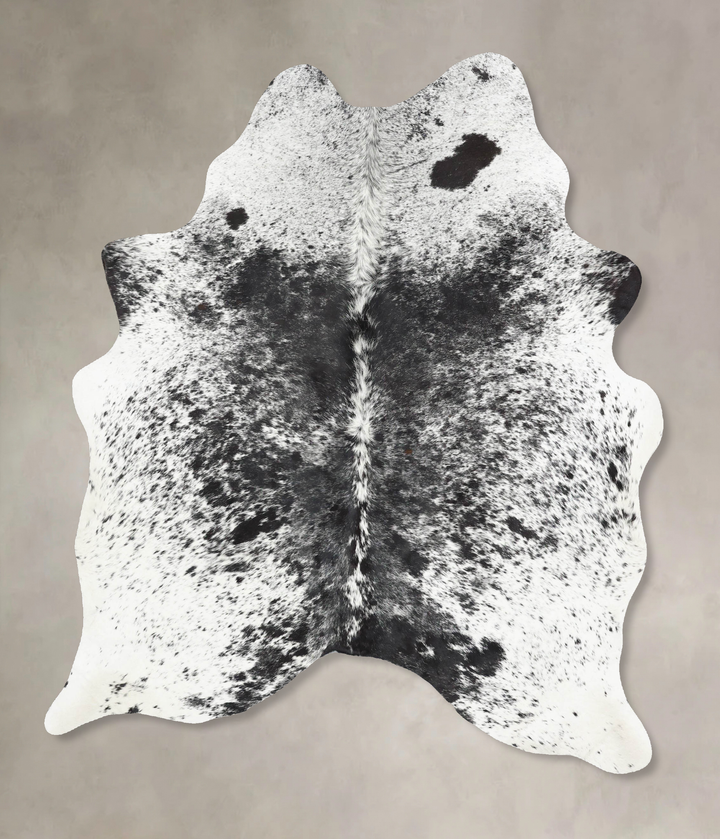 Salt and Pepper Black Large Brazilian Cowhide Rug 6'7"H x 5'1"W #B13363 by Hudson Hides