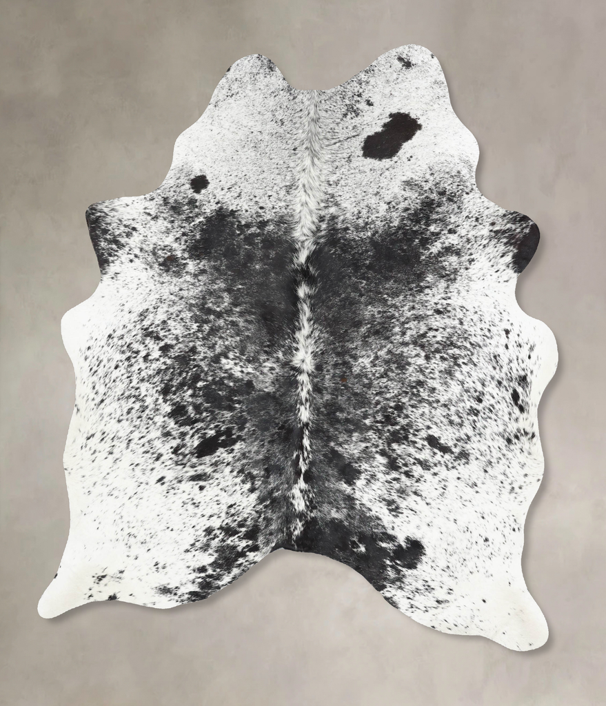 Salt and Pepper Black Large Brazilian Cowhide Rug 6'7"H x 5'1"W #B13363 by Hudson Hides