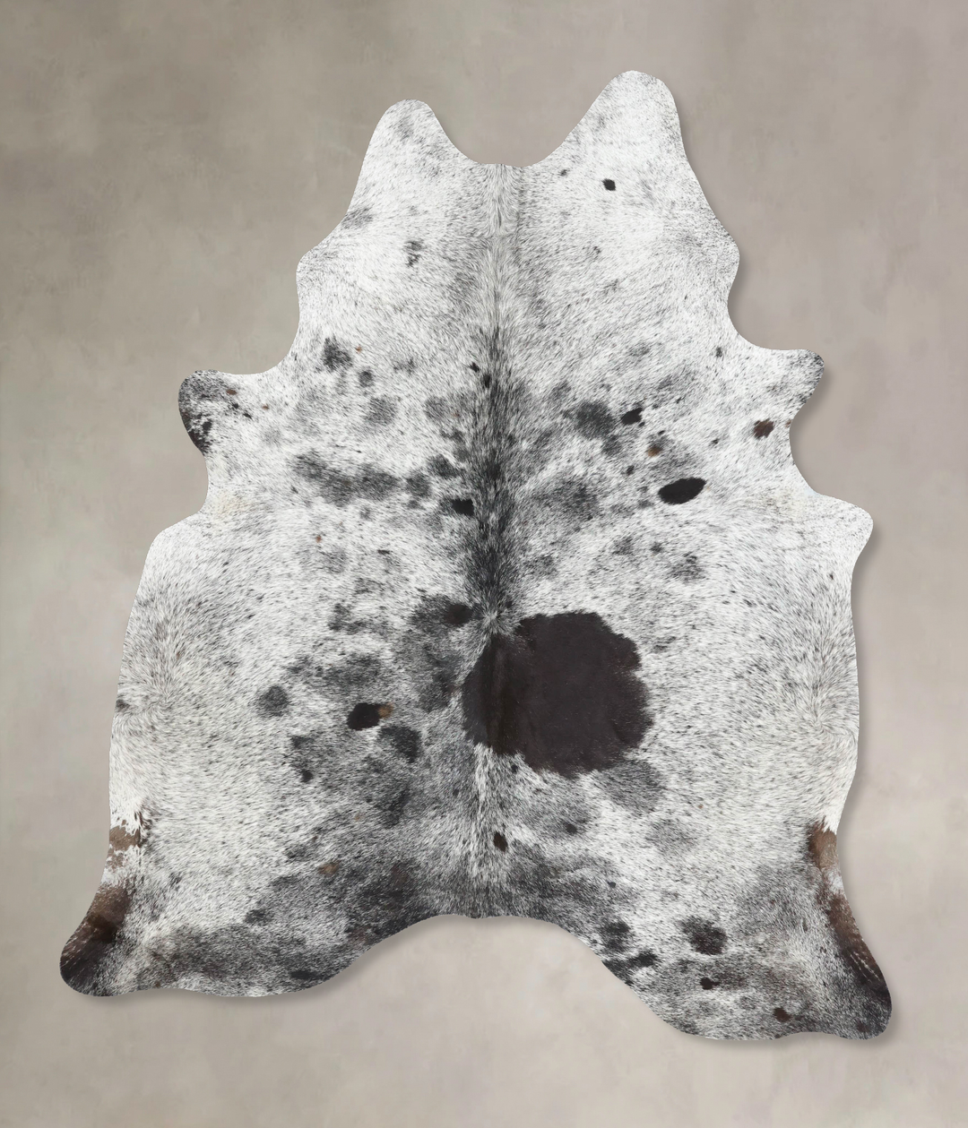 Salt and Pepper Black X-Large Brazilian Cowhide Rug 7'3"H x 5'11"W #B1