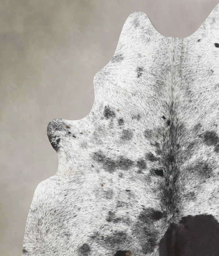 Salt and Pepper Black X-Large Brazilian Cowhide Rug 7'3"H x 5'11"W #B13366 by Hudson Hides
