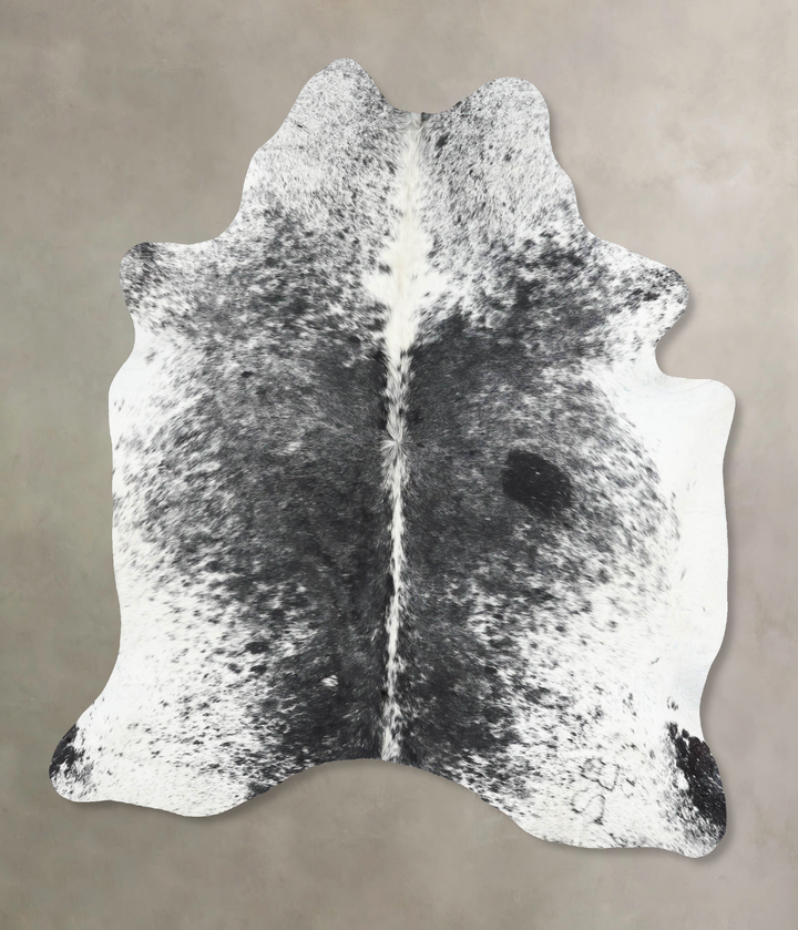 Salt and Pepper Black Large Brazilian Cowhide Rug 6'9"H x 5'5"W #B13367 by Hudson Hides