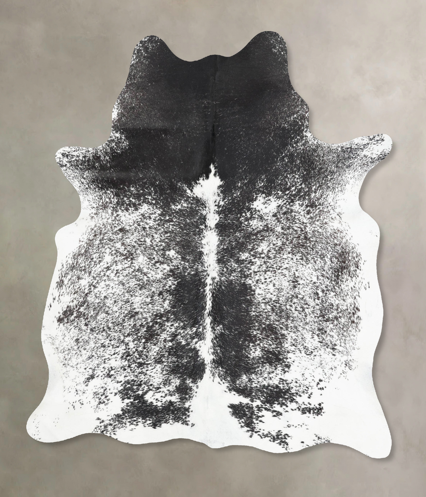 Salt and Pepper Black Large Brazilian Cowhide Rug 6'11"H x 5'3"W #B13368 by Hudson Hides