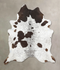Chocolate and White X-Large Brazilian Cowhide Rug 7'3