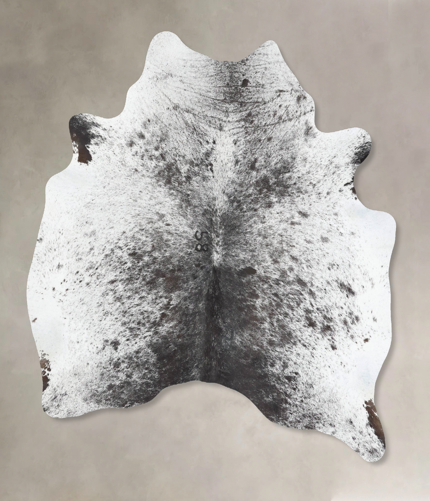Salt and Pepper Black Large Brazilian Cowhide Rug 6'9"H x 5'7"W #B13370 by Hudson Hides