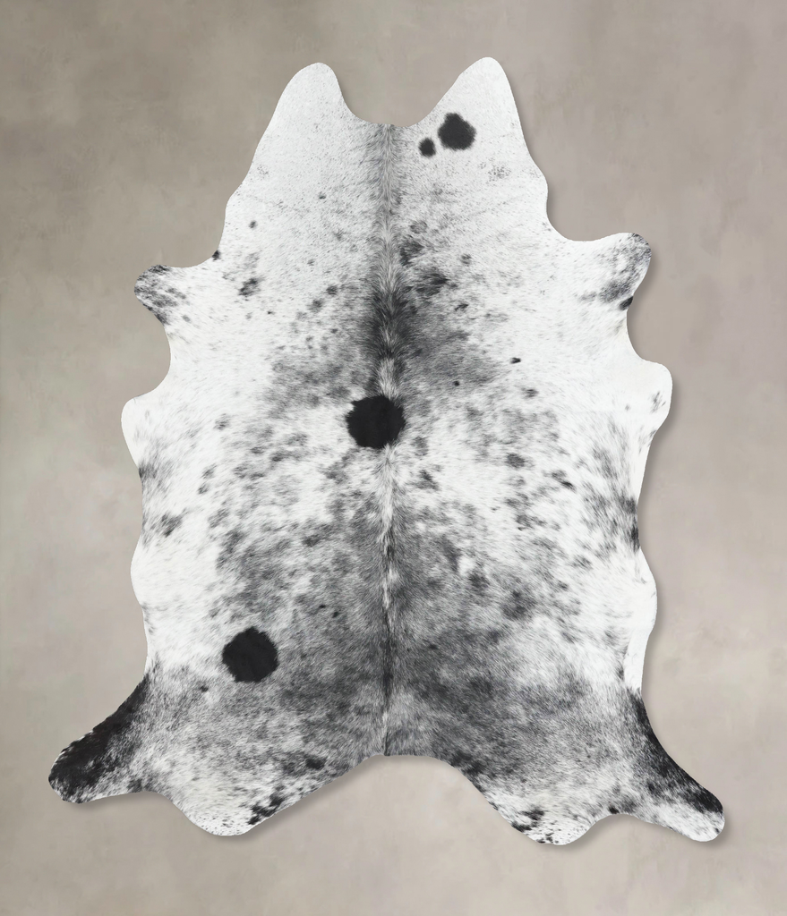 Salt and Pepper Black X-Large Brazilian Cowhide Rug 7'5"H x 6'2"W #B13371 by Hudson Hides